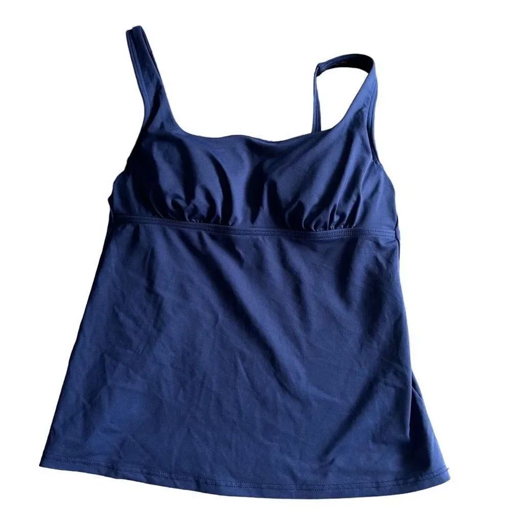 Lands’ End Dark Blue Underwire Tankini Top size 2P